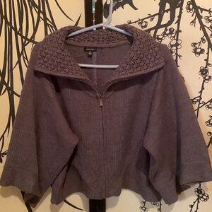 Nine West Women’s Charcoal Gray Cardigan Kimono CottageCore Boho Sweater